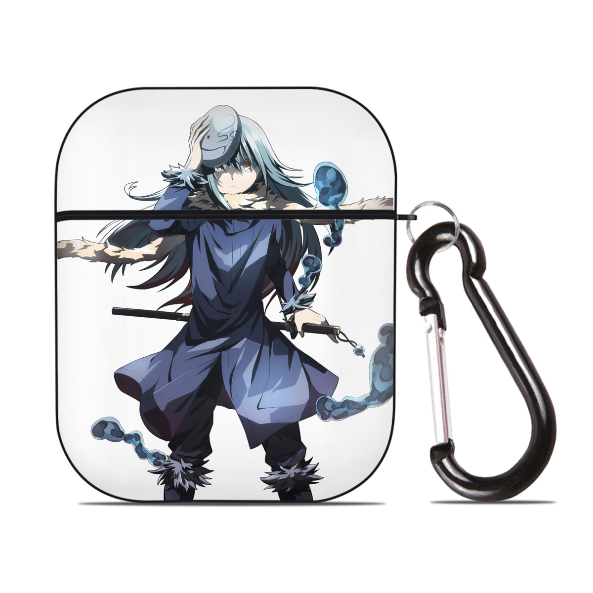 （画像用） 転スラ Regarding Reincarnated to Slime AirPods 第2世代保護ケース ハードシェル ブラック 耐衝撃・防指紋・カラビナ付き