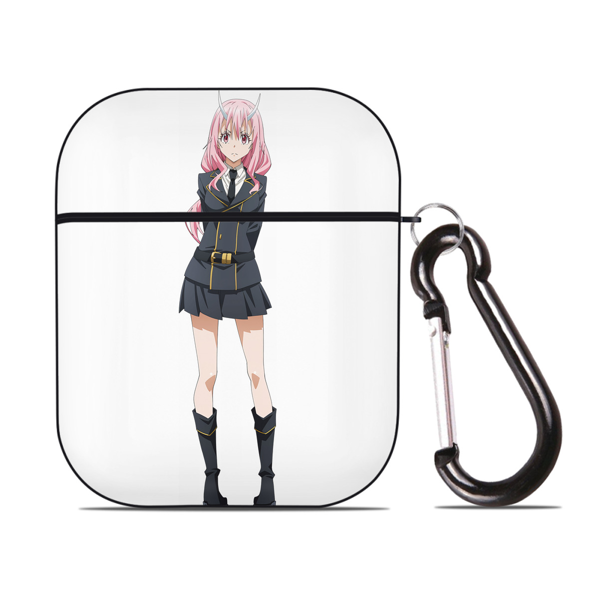 （画像用） 転スラ Regarding Reincarnated to Slime AirPods 第2世代保護ケース ハードシェル ブラック 耐衝撃・防指紋・カラビナ付き