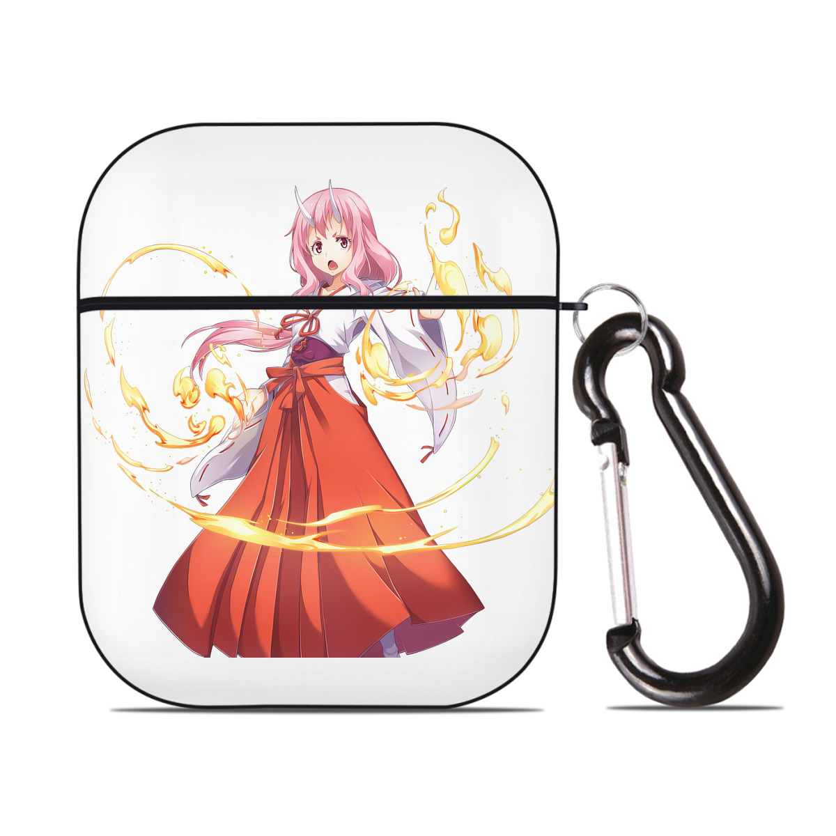 （画像用） 転スラ Regarding Reincarnated to Slime AirPods 第2世代保護ケース ハードシェル ブラック 耐衝撃・防指紋・カラビナ付き