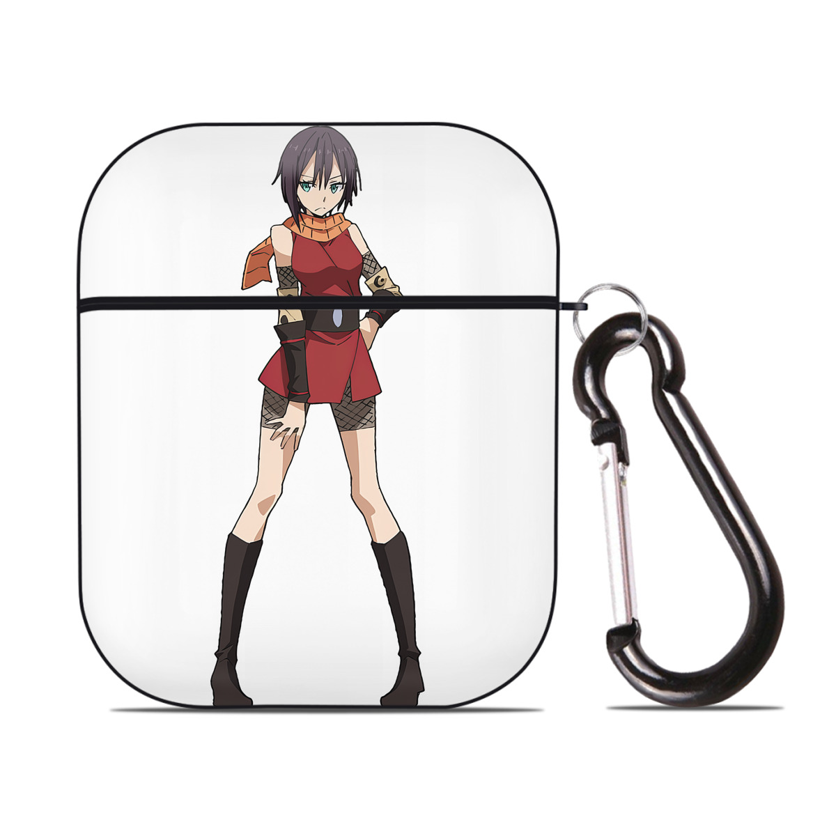 （画像用） 転スラ Regarding Reincarnated to Slime AirPods 第2世代保護ケース ハードシェル ブラック 耐衝撃・防指紋・カラビナ付き