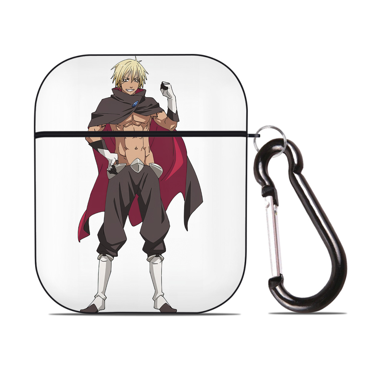 （画像用） 転スラ Regarding Reincarnated to Slime AirPods 第2世代保護ケース ハードシェル ブラック 耐衝撃・防指紋・カラビナ付き