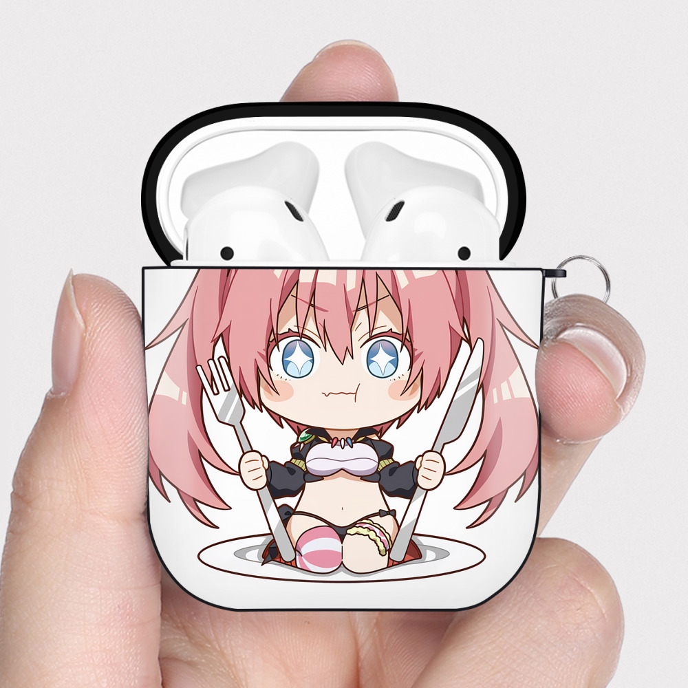（画像用） 転スラ Regarding Reincarnated to Slime AirPods 第2世代保護ケース ハードシェル ブラック 耐衝撃・防指紋・カラビナ付き