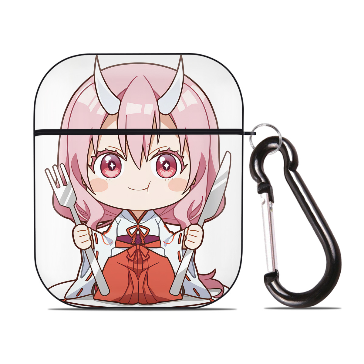 （画像用） 転スラ Regarding Reincarnated to Slime AirPods 第2世代保護ケース ハードシェル ブラック 耐衝撃・防指紋・カラビナ付き