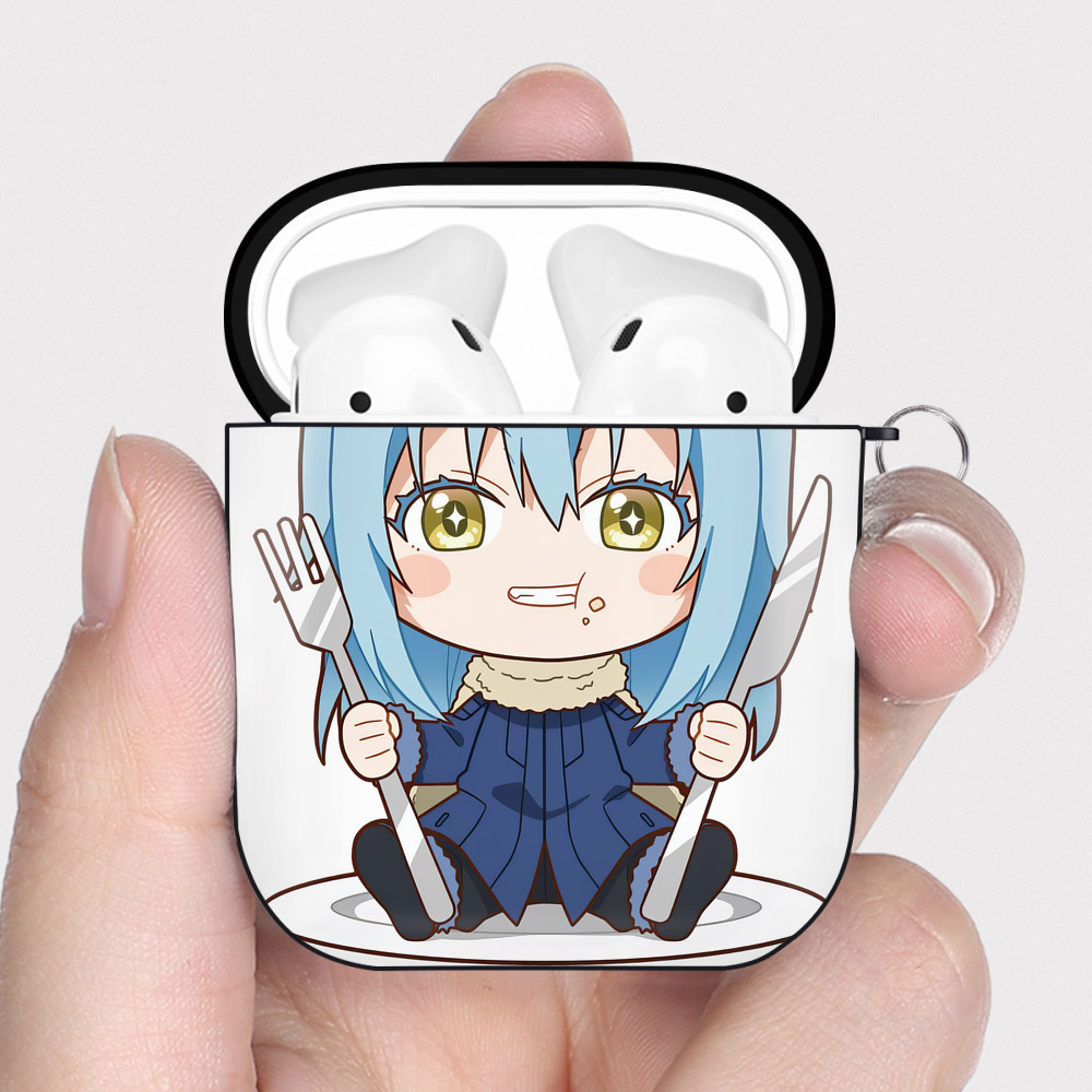 （画像用） 転スラ Regarding Reincarnated to Slime AirPods 第2世代保護ケース ハードシェル ブラック 耐衝撃・防指紋・カラビナ付き