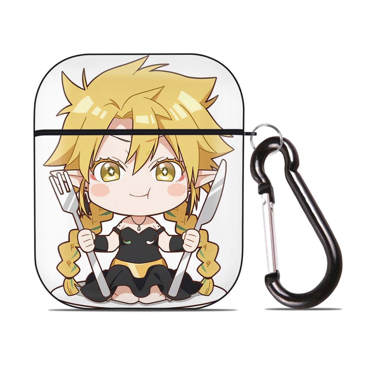 （画像用） 転スラ Regarding Reincarnated to Slime AirPods 第2世代保護ケース ハードシェル ブラック 耐衝撃・防指紋・カラビナ付き