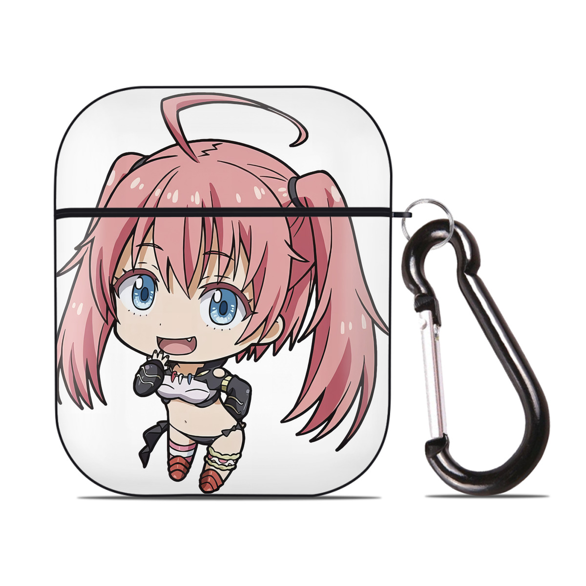 （画像用） 転スラ Regarding Reincarnated to Slime AirPods 第2世代保護ケース ハードシェル ブラック 耐衝撃・防指紋・カラビナ付き