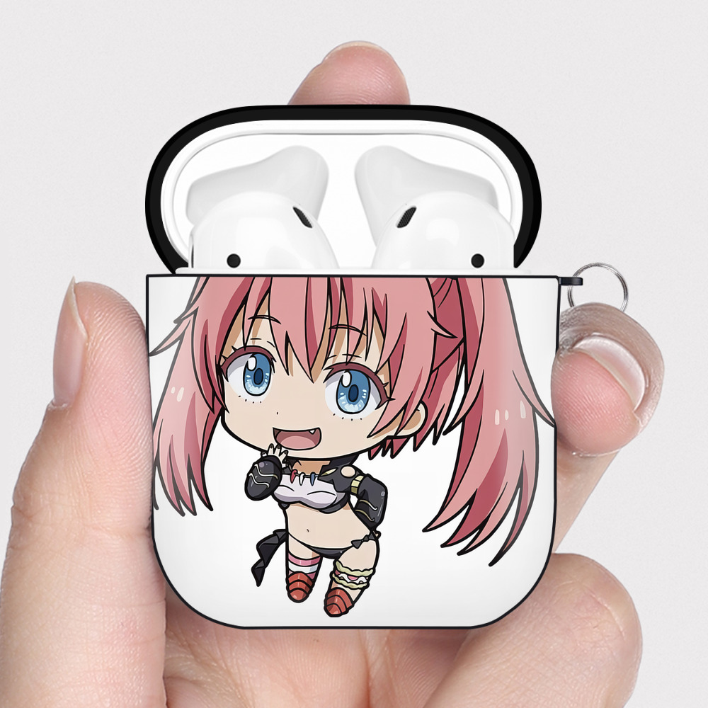 （画像用） 転スラ Regarding Reincarnated to Slime AirPods 第2世代保護ケース ハードシェル ブラック 耐衝撃・防指紋・カラビナ付き