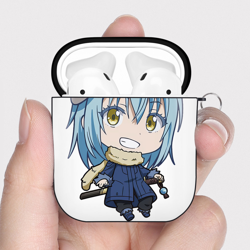 （画像用） 転スラ Regarding Reincarnated to Slime AirPods 第2世代保護ケース ハードシェル ブラック 耐衝撃・防指紋・カラビナ付き