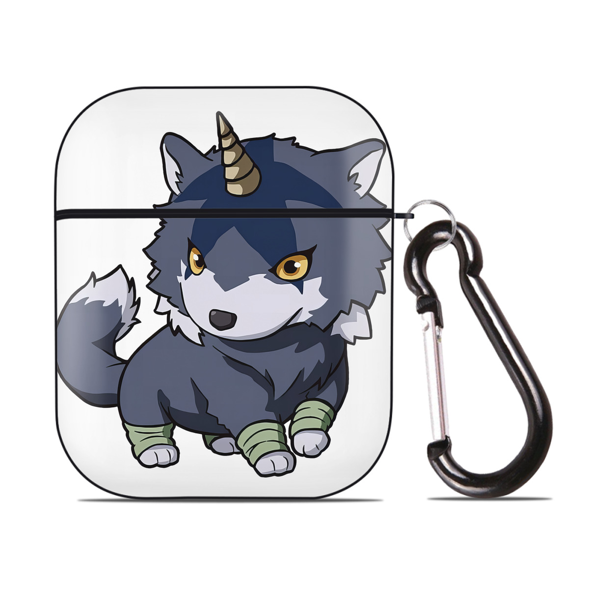 （画像用） 転スラ Regarding Reincarnated to Slime AirPods 第2世代保護ケース ハードシェル ブラック 耐衝撃・防指紋・カラビナ付き