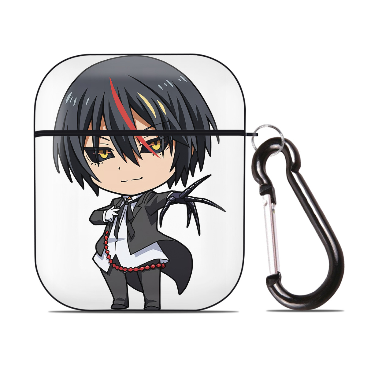 （画像用） 転スラ Regarding Reincarnated to Slime AirPods 第2世代保護ケース ハードシェル ブラック 耐衝撃・防指紋・カラビナ付き