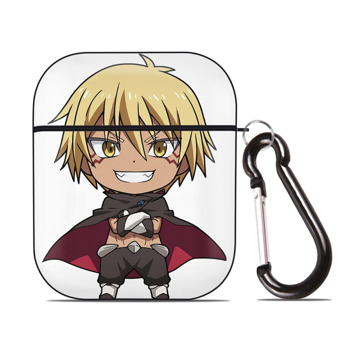 （画像用） 転スラ Regarding Reincarnated to Slime AirPods 第2世代保護ケース ハードシェル ブラック 耐衝撃・防指紋・カラビナ付き