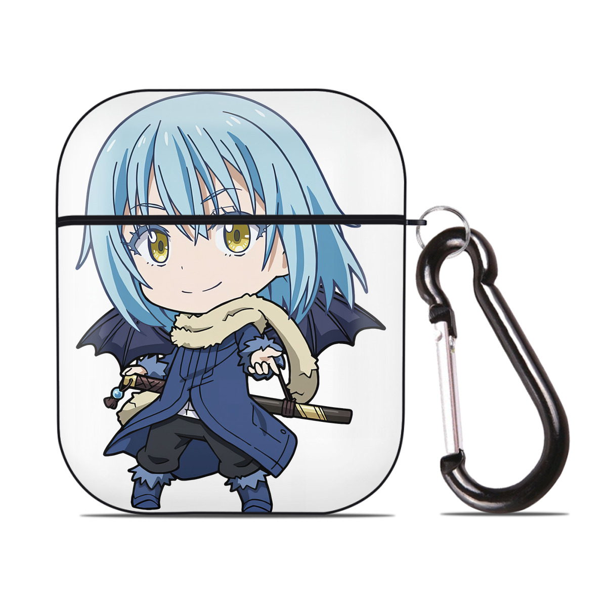 （画像用） 転スラ Regarding Reincarnated to Slime AirPods 第2世代保護ケース ハードシェル ブラック 耐衝撃・防指紋・カラビナ付き