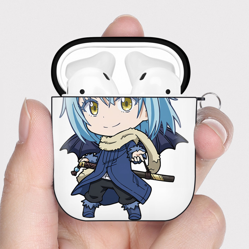 （画像用） 転スラ Regarding Reincarnated to Slime AirPods 第2世代保護ケース ハードシェル ブラック 耐衝撃・防指紋・カラビナ付き
