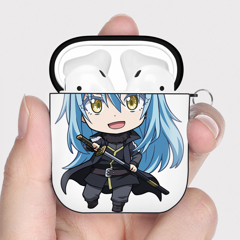 （画像用） 転スラ Regarding Reincarnated to Slime AirPods 第2世代保護ケース ハードシェル ブラック 耐衝撃・防指紋・カラビナ付き