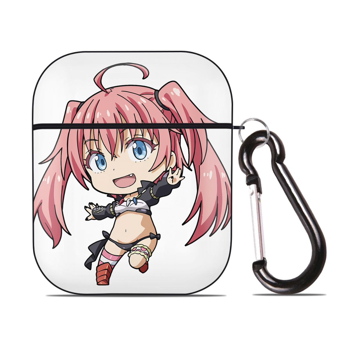 （画像用） 転スラ Regarding Reincarnated to Slime AirPods 第2世代保護ケース ハードシェル ブラック 耐衝撃・防指紋・カラビナ付き
