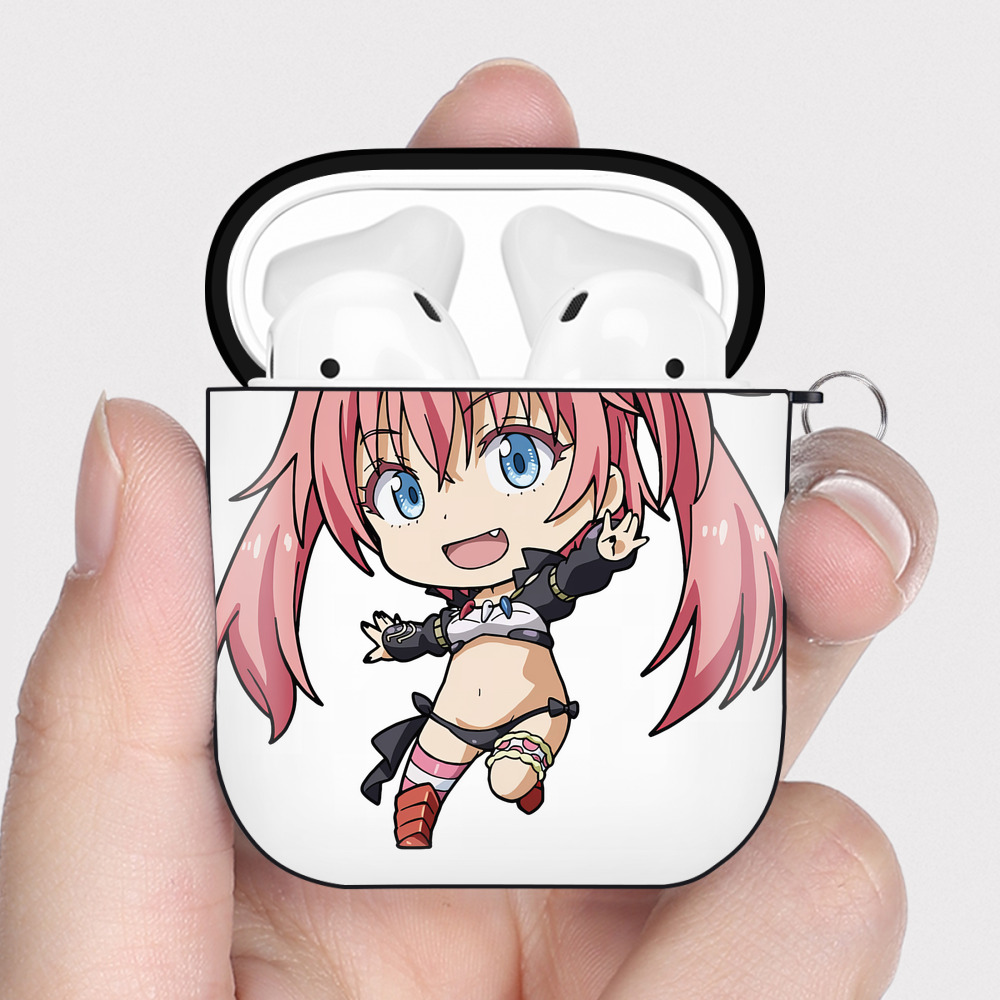 （画像用） 転スラ Regarding Reincarnated to Slime AirPods 第2世代保護ケース ハードシェル ブラック 耐衝撃・防指紋・カラビナ付き