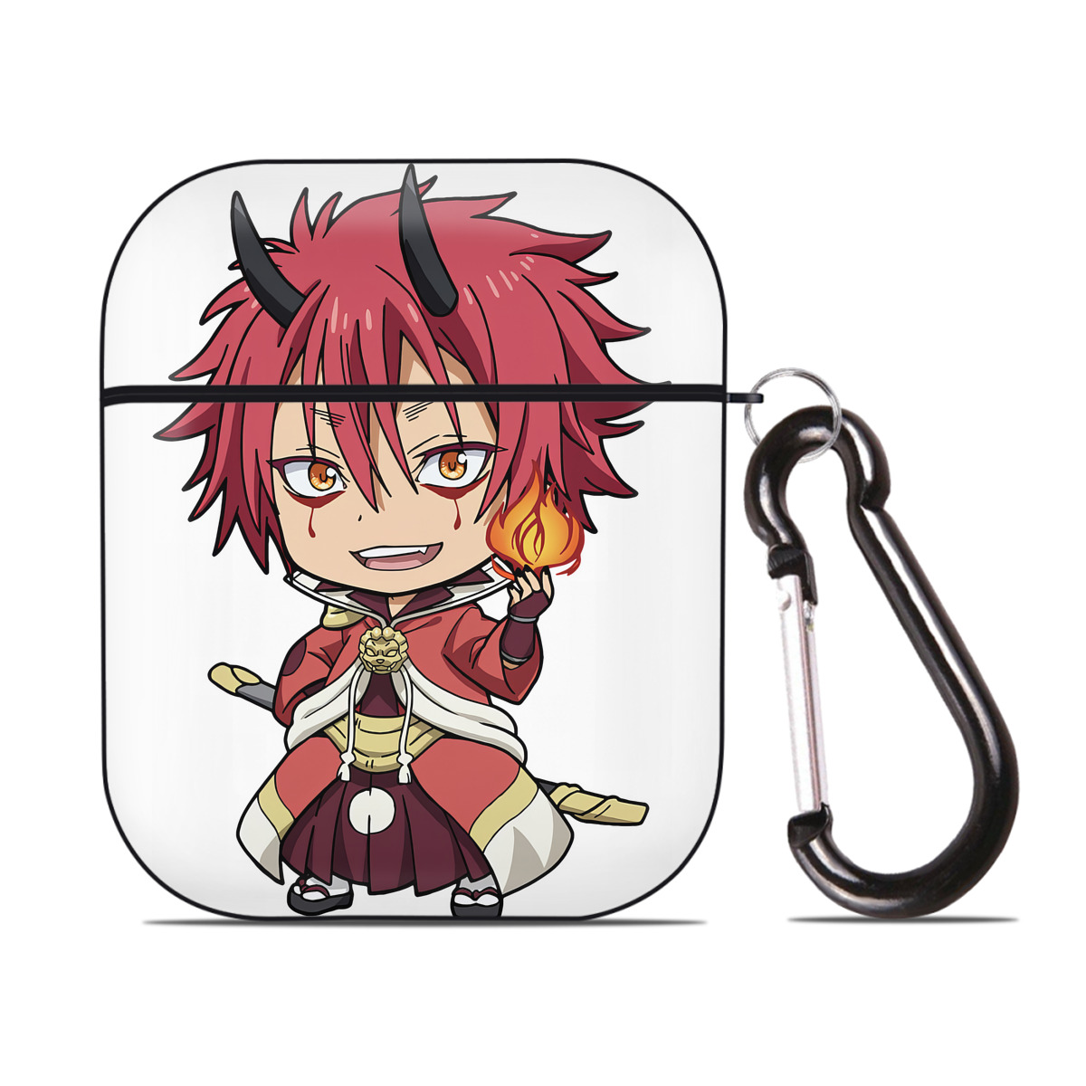 （画像用） 転スラ Regarding Reincarnated to Slime AirPods 第2世代保護ケース ハードシェル ブラック 耐衝撃・防指紋・カラビナ付き