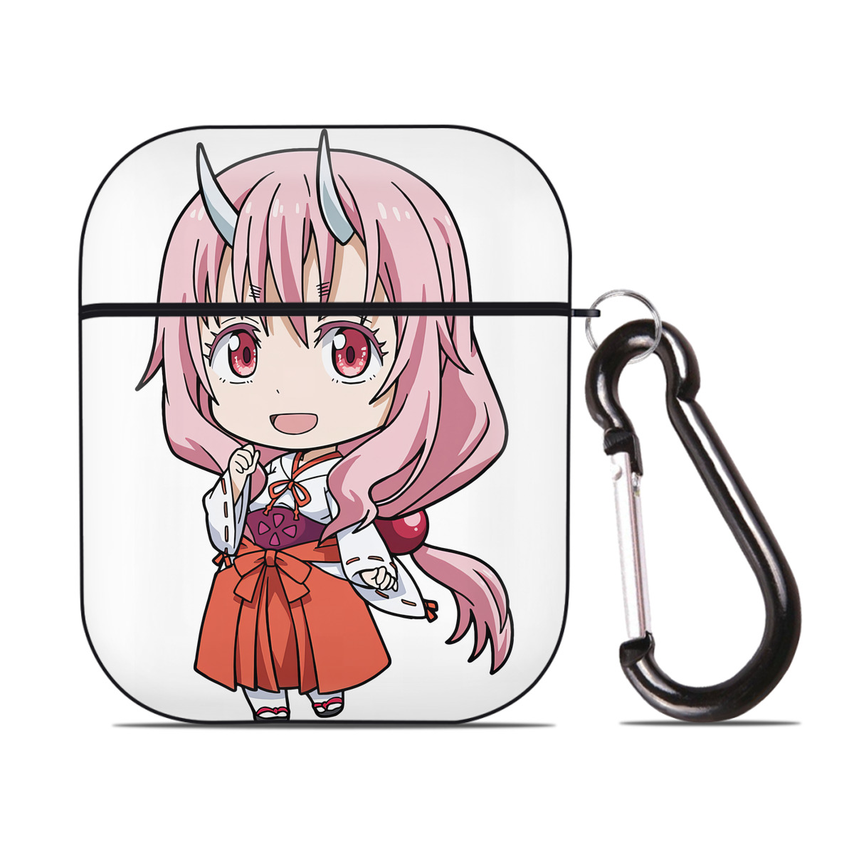 （画像用） 転スラ Regarding Reincarnated to Slime AirPods 第2世代保護ケース ハードシェル ブラック 耐衝撃・防指紋・カラビナ付き