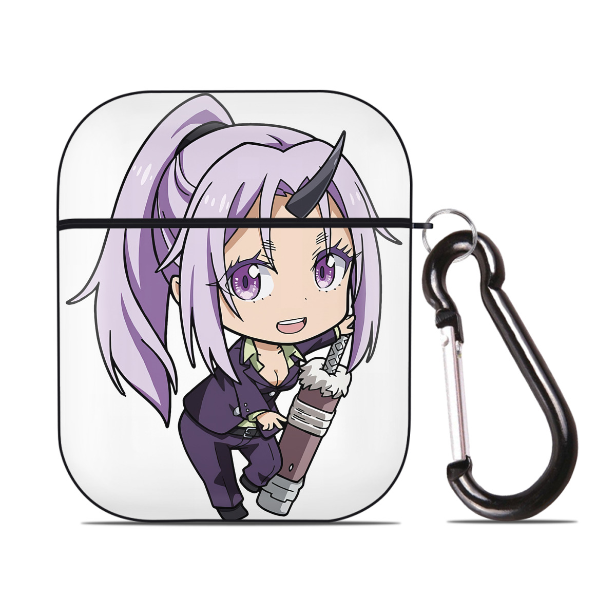 （画像用） 転スラ Regarding Reincarnated to Slime AirPods 第2世代保護ケース ハードシェル ブラック 耐衝撃・防指紋・カラビナ付き