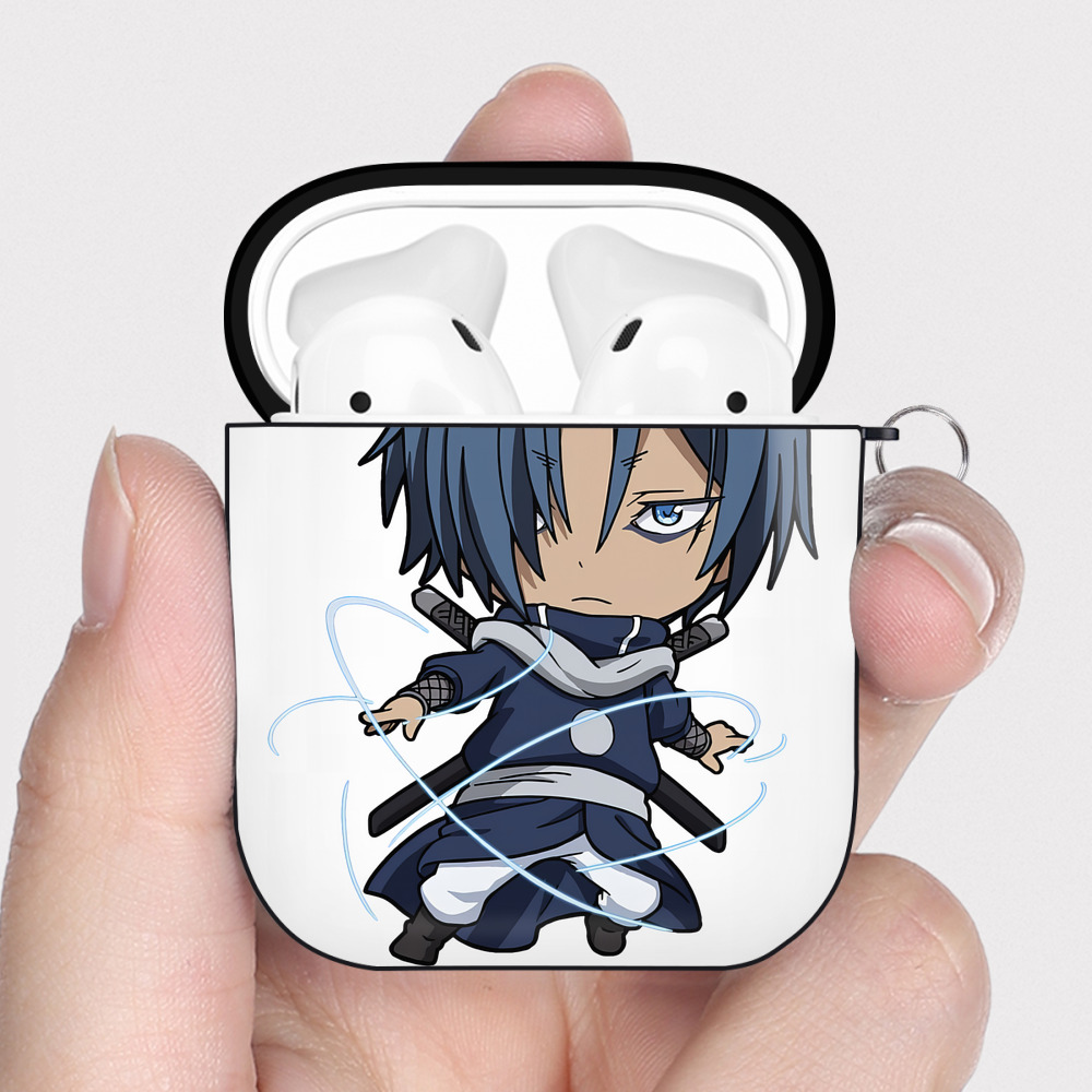 （画像用） 転スラ Regarding Reincarnated to Slime AirPods 第2世代保護ケース ハードシェル ブラック 耐衝撃・防指紋・カラビナ付き
