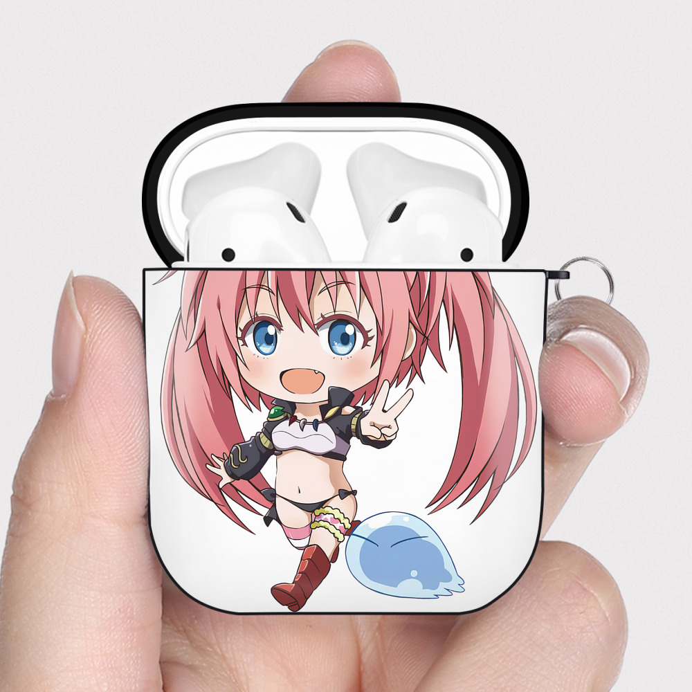 （画像用） 転スラ Regarding Reincarnated to Slime AirPods 第2世代保護ケース ハードシェル ブラック 耐衝撃・防指紋・カラビナ付き