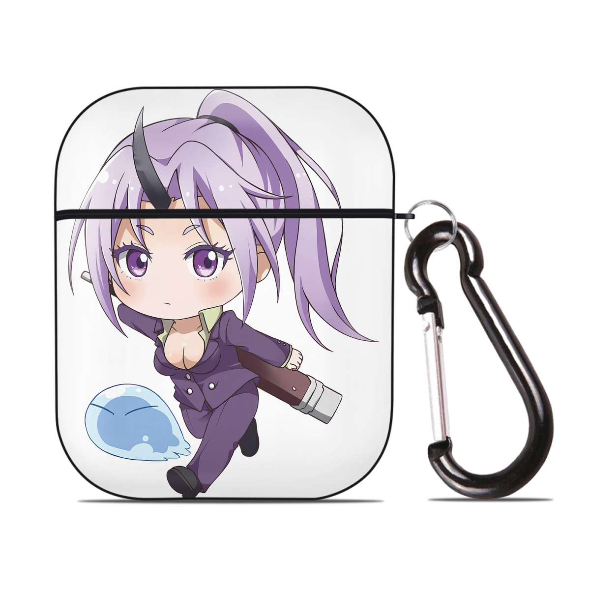 （画像用） 転スラ Regarding Reincarnated to Slime AirPods 第2世代保護ケース ハードシェル ブラック 耐衝撃・防指紋・カラビナ付き