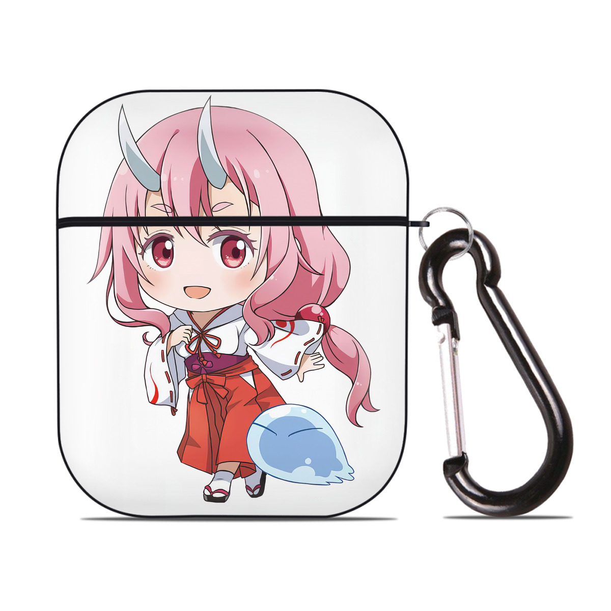 （画像用） 転スラ Regarding Reincarnated to Slime AirPods 第2世代保護ケース ハードシェル ブラック 耐衝撃・防指紋・カラビナ付き