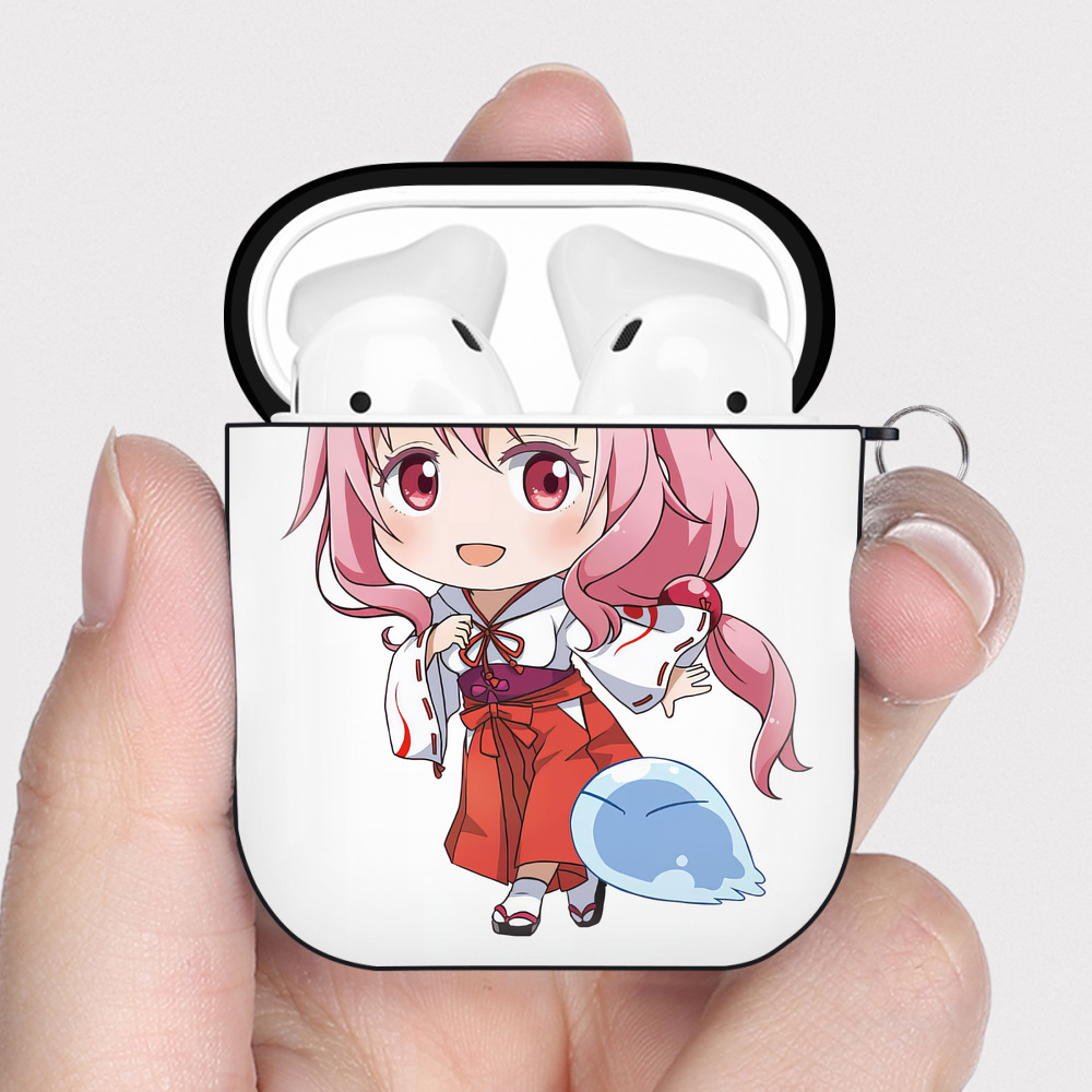 （画像用） 転スラ Regarding Reincarnated to Slime AirPods 第2世代保護ケース ハードシェル ブラック 耐衝撃・防指紋・カラビナ付き