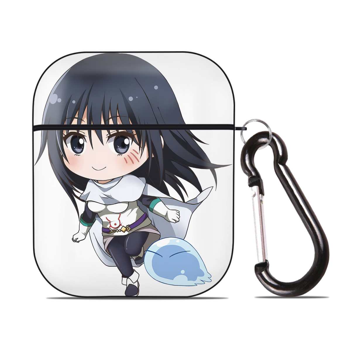 （画像用） 転スラ Regarding Reincarnated to Slime AirPods 第2世代保護ケース ハードシェル ブラック 耐衝撃・防指紋・カラビナ付き