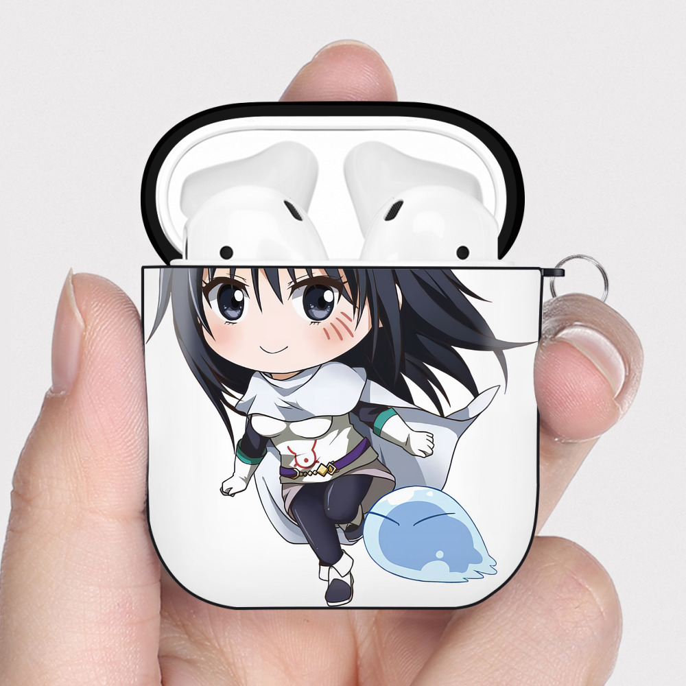 （画像用） 転スラ Regarding Reincarnated to Slime AirPods 第2世代保護ケース ハードシェル ブラック 耐衝撃・防指紋・カラビナ付き