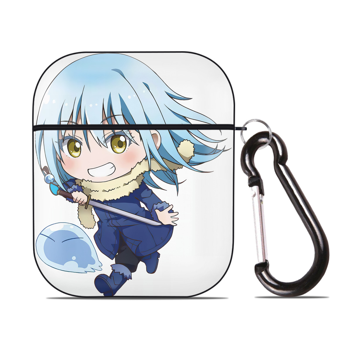 （画像用） 転スラ Regarding Reincarnated to Slime AirPods 第2世代保護ケース ハードシェル ブラック 耐衝撃・防指紋・カラビナ付き