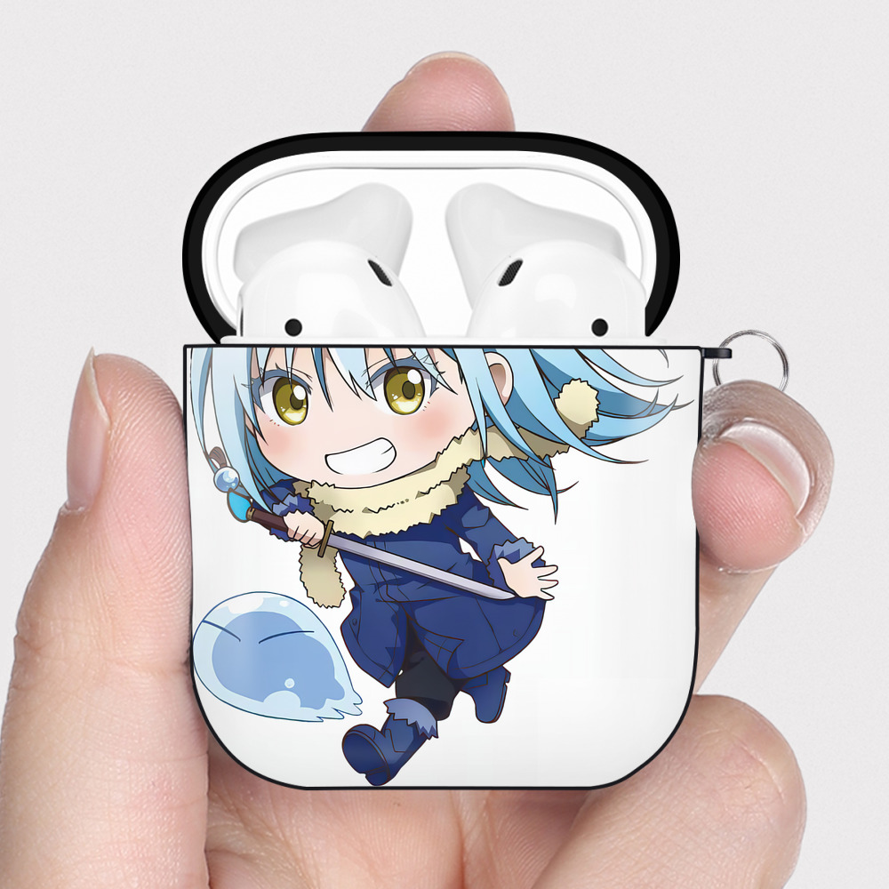 （画像用） 転スラ Regarding Reincarnated to Slime AirPods 第2世代保護ケース ハードシェル ブラック 耐衝撃・防指紋・カラビナ付き