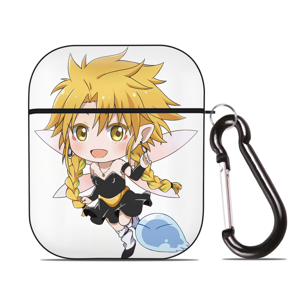 （画像用） 転スラ Regarding Reincarnated to Slime AirPods 第2世代保護ケース ハードシェル ブラック 耐衝撃・防指紋・カラビナ付き