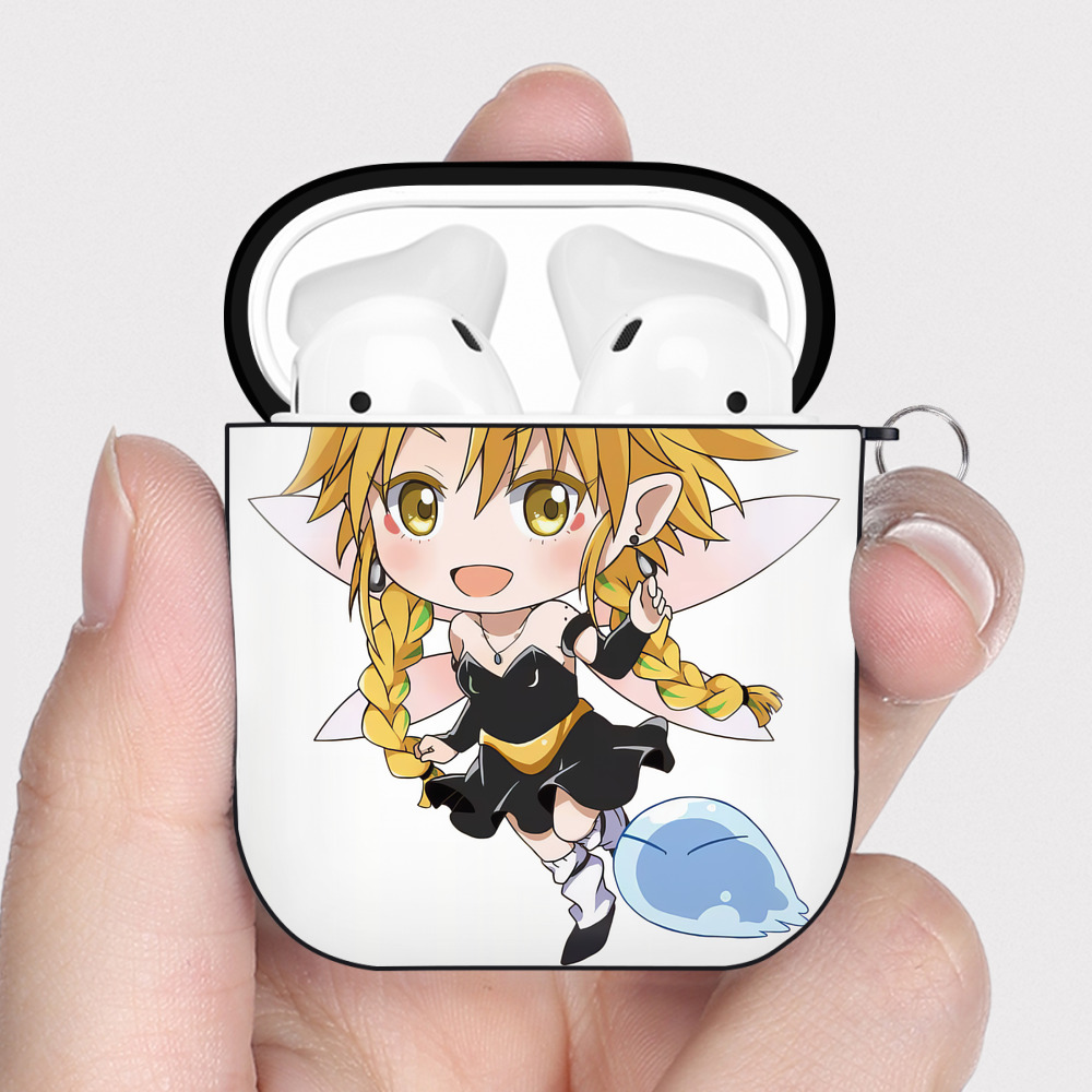 （画像用） 転スラ Regarding Reincarnated to Slime AirPods 第2世代保護ケース ハードシェル ブラック 耐衝撃・防指紋・カラビナ付き