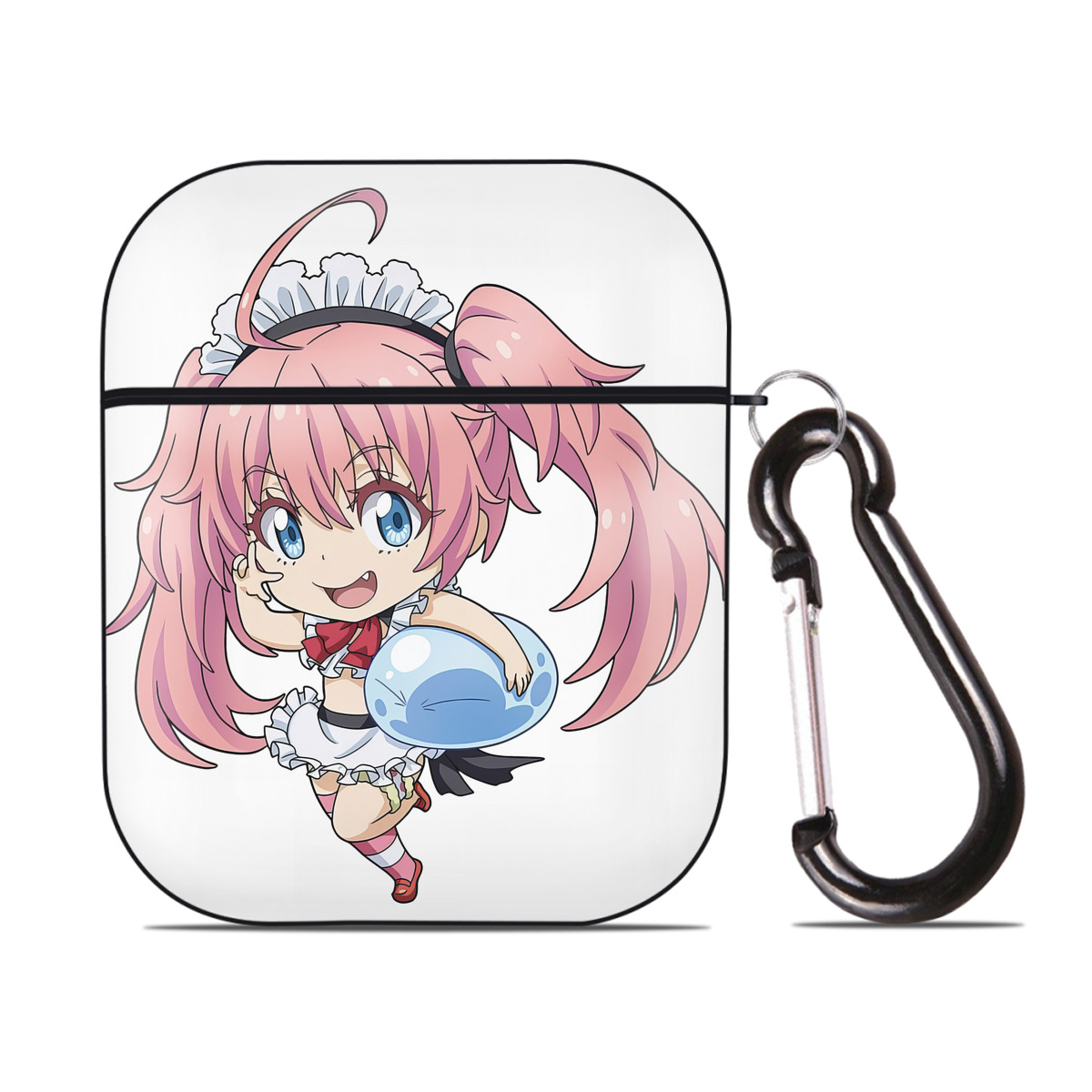 （画像用） 転スラ Regarding Reincarnated to Slime AirPods 第2世代保護ケース ハードシェル ブラック 耐衝撃・防指紋・カラビナ付き