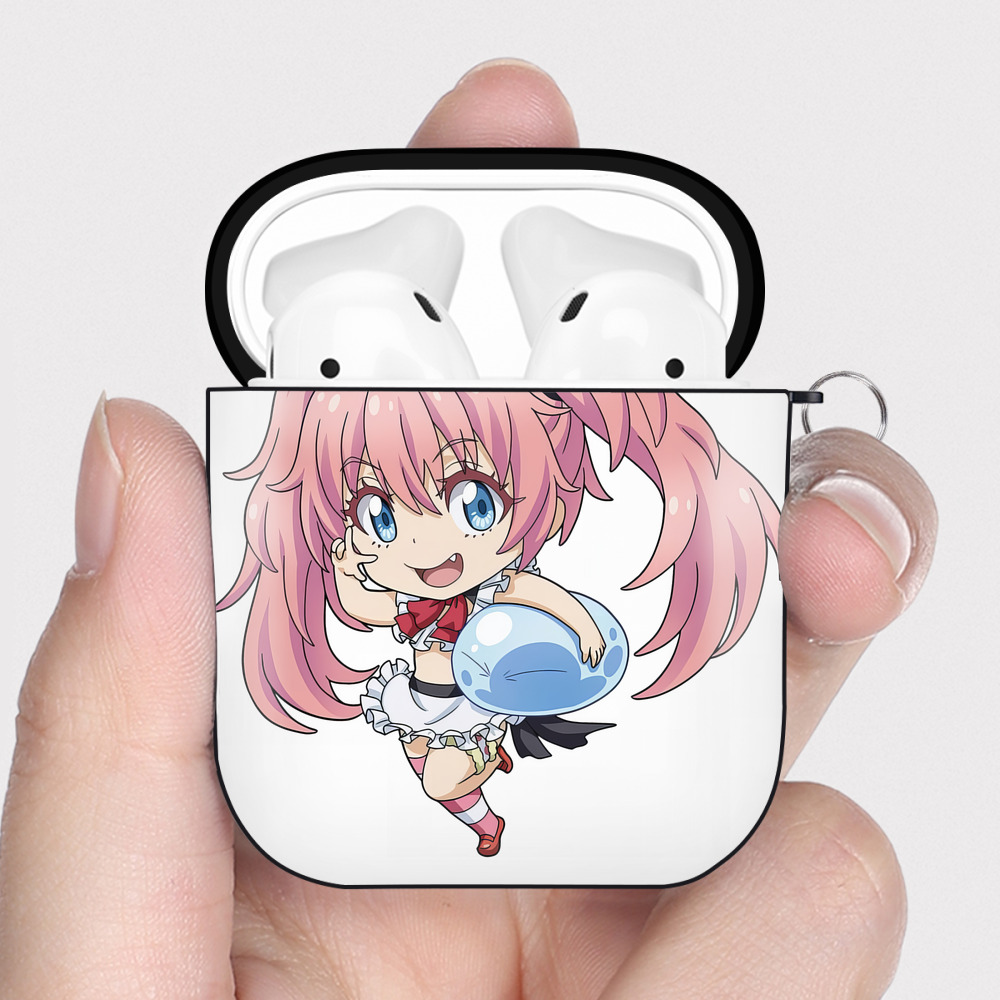 （画像用） 転スラ Regarding Reincarnated to Slime AirPods 第2世代保護ケース ハードシェル ブラック 耐衝撃・防指紋・カラビナ付き