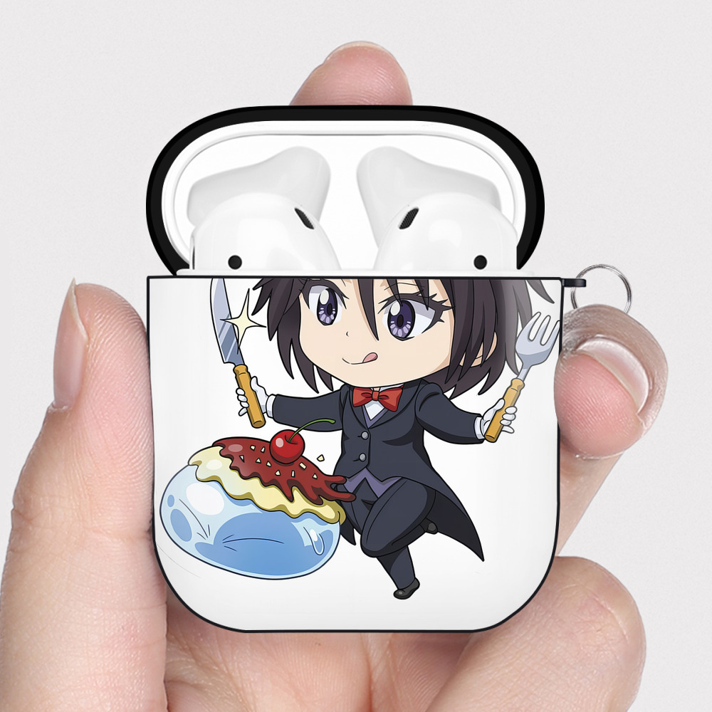 （画像用） 転スラ Regarding Reincarnated to Slime AirPods 第2世代保護ケース ハードシェル ブラック 耐衝撃・防指紋・カラビナ付き