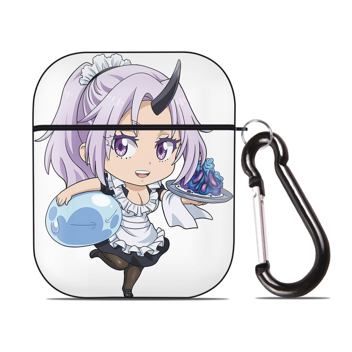 （画像用） 転スラ Regarding Reincarnated to Slime AirPods 第2世代保護ケース ハードシェル ブラック 耐衝撃・防指紋・カラビナ付き