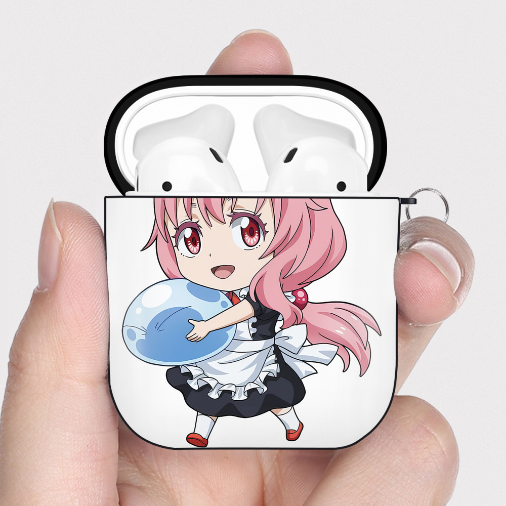 （画像用） 転スラ Regarding Reincarnated to Slime AirPods 第2世代保護ケース ハードシェル ブラック 耐衝撃・防指紋・カラビナ付き