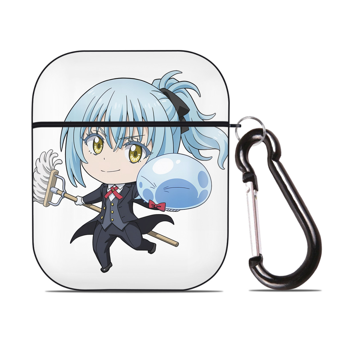（画像用） 転スラ Regarding Reincarnated to Slime AirPods 第2世代保護ケース ハードシェル ブラック 耐衝撃・防指紋・カラビナ付き