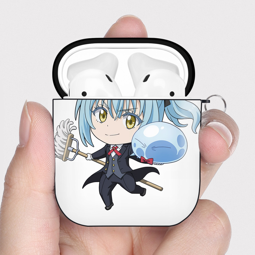 （画像用） 転スラ Regarding Reincarnated to Slime AirPods 第2世代保護ケース ハードシェル ブラック 耐衝撃・防指紋・カラビナ付き