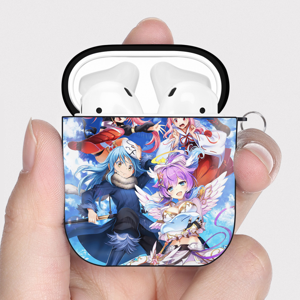 （画像用） 転スラ Regarding Reincarnated to Slime AirPods 第2世代保護ケース ハードシェル ブラック 耐衝撃・防指紋・カラビナ付き