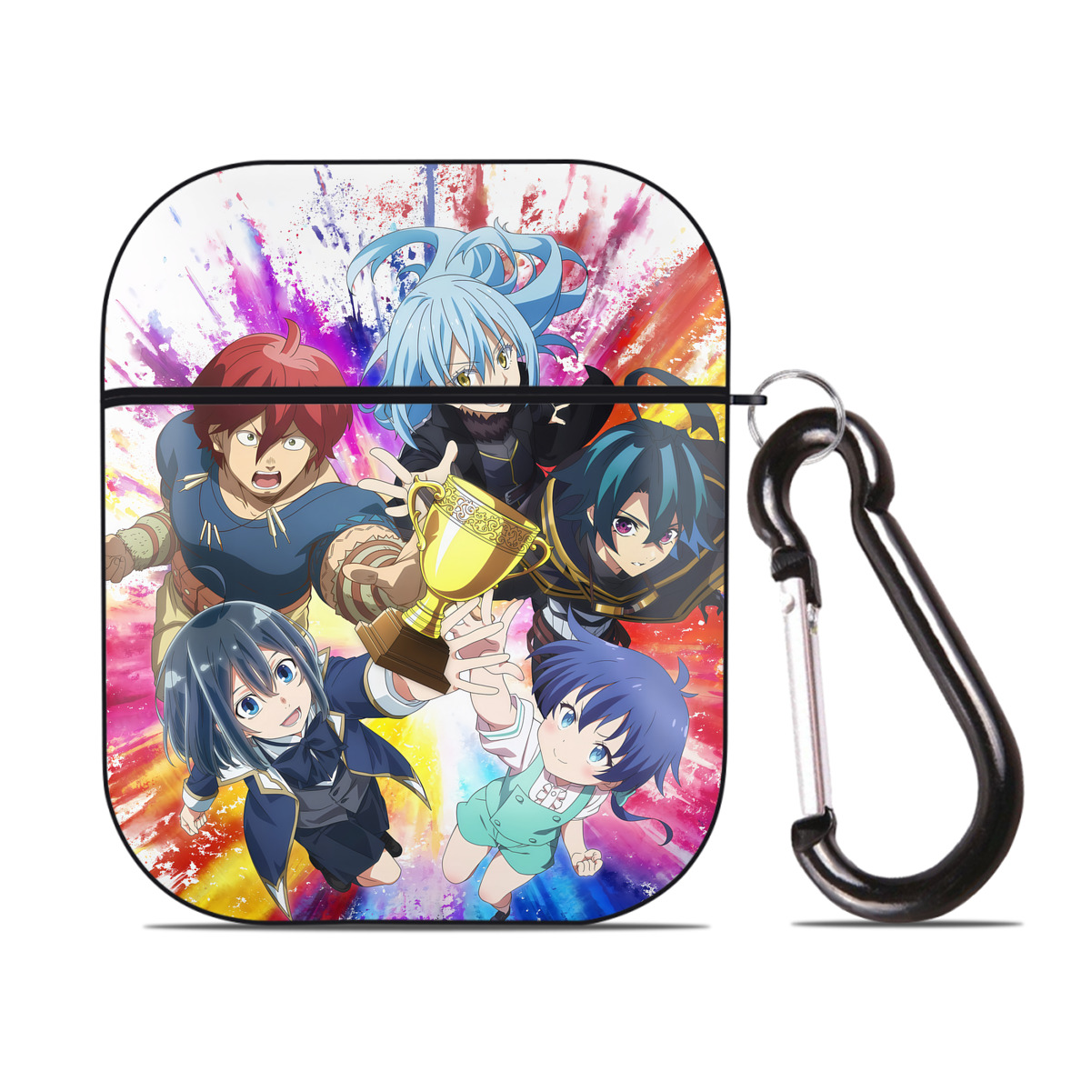 （画像用） 転スラ Regarding Reincarnated to Slime AirPods 第2世代保護ケース ハードシェル ブラック 耐衝撃・防指紋・カラビナ付き