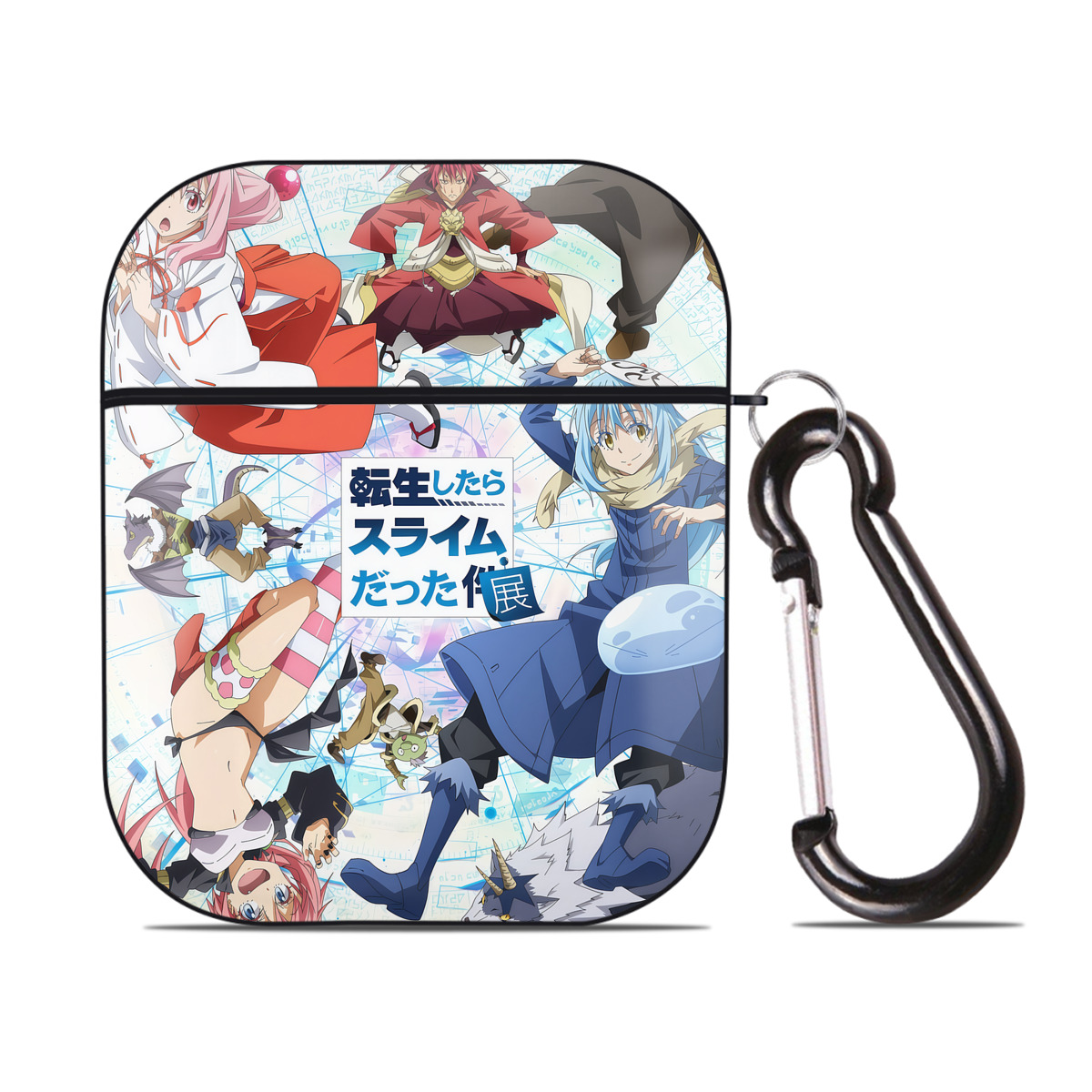 （画像用） 転スラ Regarding Reincarnated to Slime AirPods 第2世代保護ケース ハードシェル ブラック 耐衝撃・防指紋・カラビナ付き