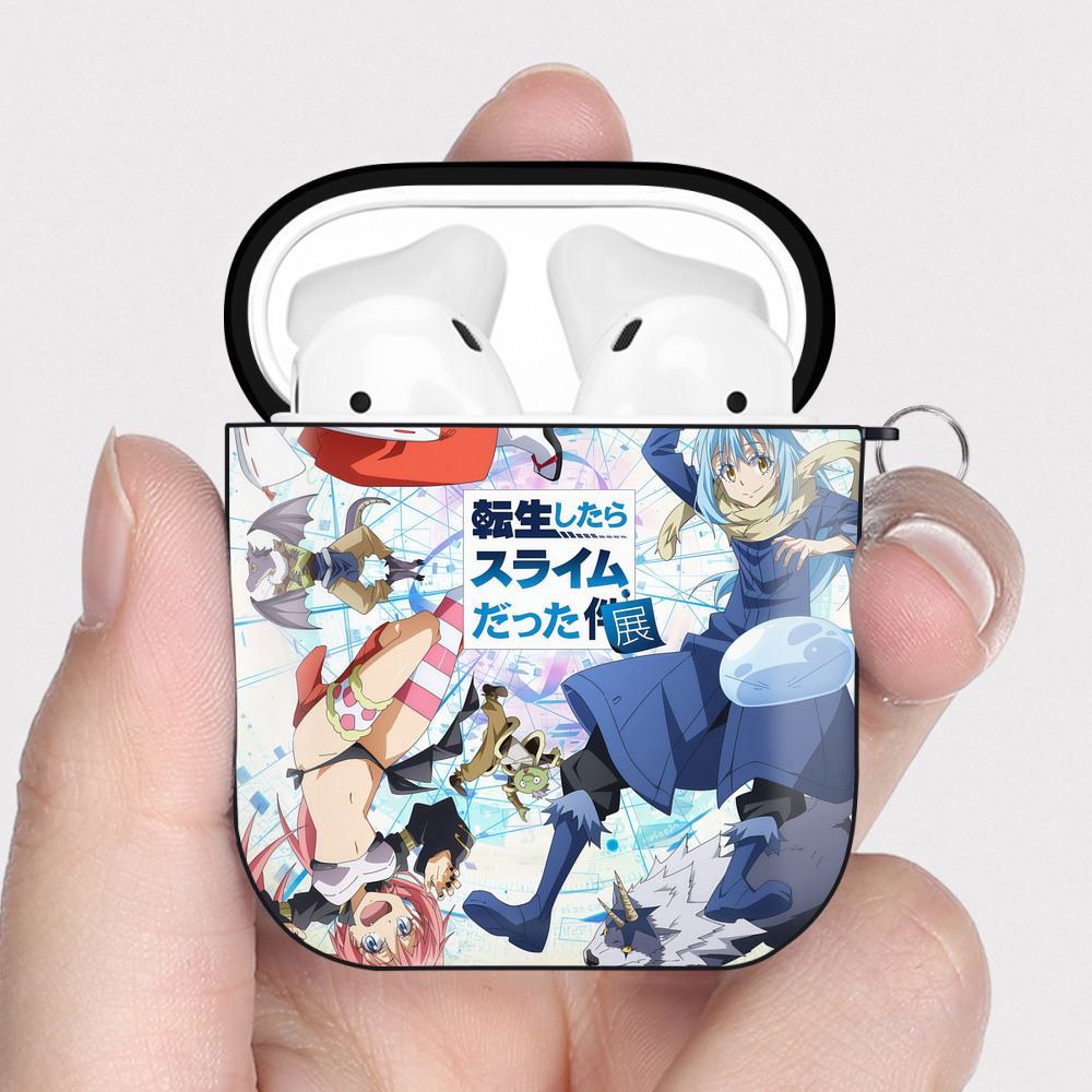 （画像用） 転スラ Regarding Reincarnated to Slime AirPods 第2世代保護ケース ハードシェル ブラック 耐衝撃・防指紋・カラビナ付き