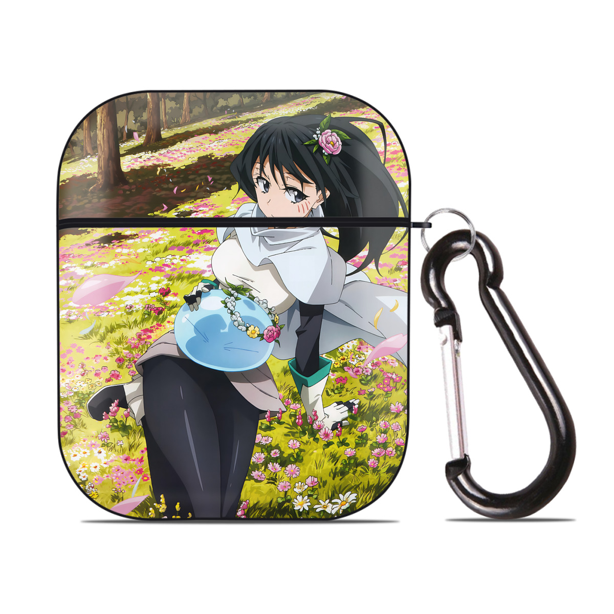 （画像用） 転スラ Regarding Reincarnated to Slime AirPods 第2世代保護ケース ハードシェル ブラック 耐衝撃・防指紋・カラビナ付き