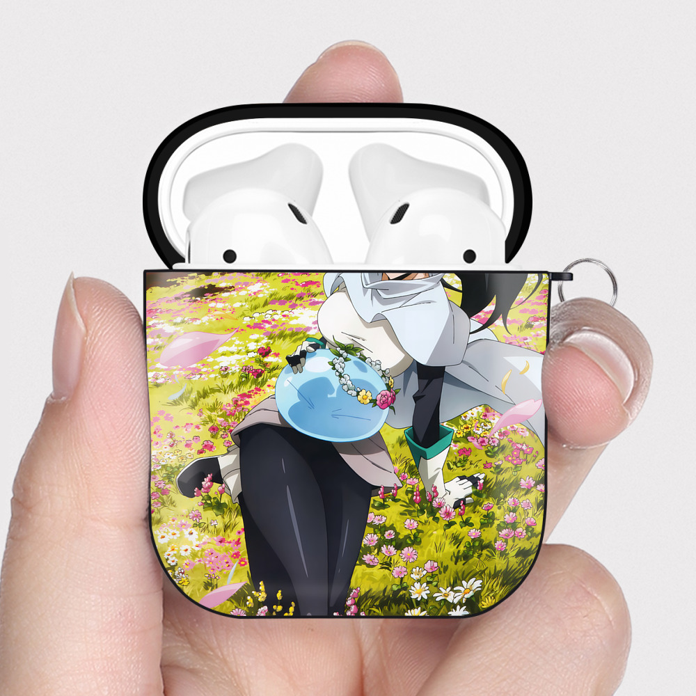 （画像用） 転スラ Regarding Reincarnated to Slime AirPods 第2世代保護ケース ハードシェル ブラック 耐衝撃・防指紋・カラビナ付き