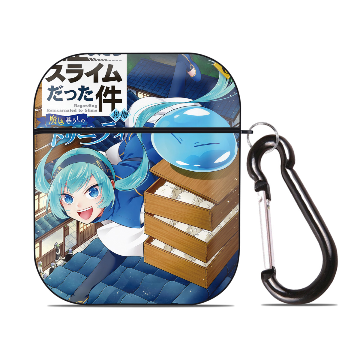 （画像用） 転スラ Regarding Reincarnated to Slime AirPods 第2世代保護ケース ハードシェル ブラック 耐衝撃・防指紋・カラビナ付き