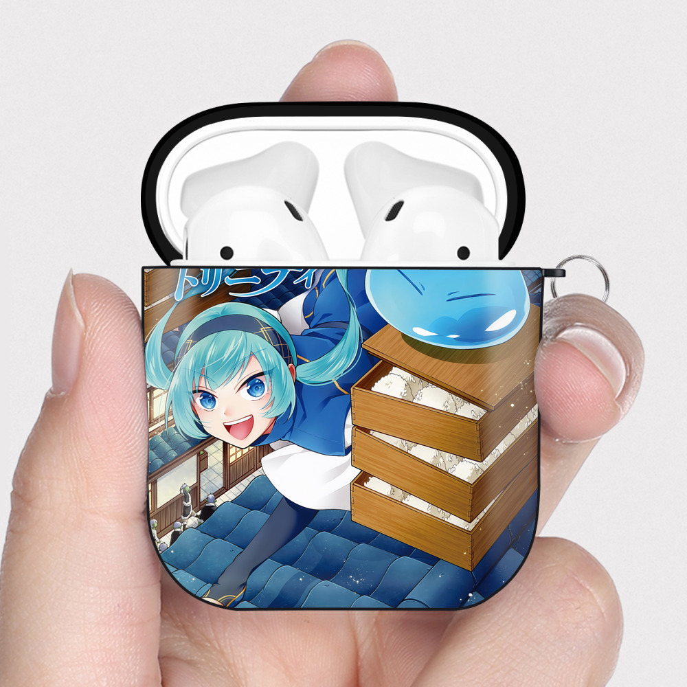 （画像用） 転スラ Regarding Reincarnated to Slime AirPods 第2世代保護ケース ハードシェル ブラック 耐衝撃・防指紋・カラビナ付き