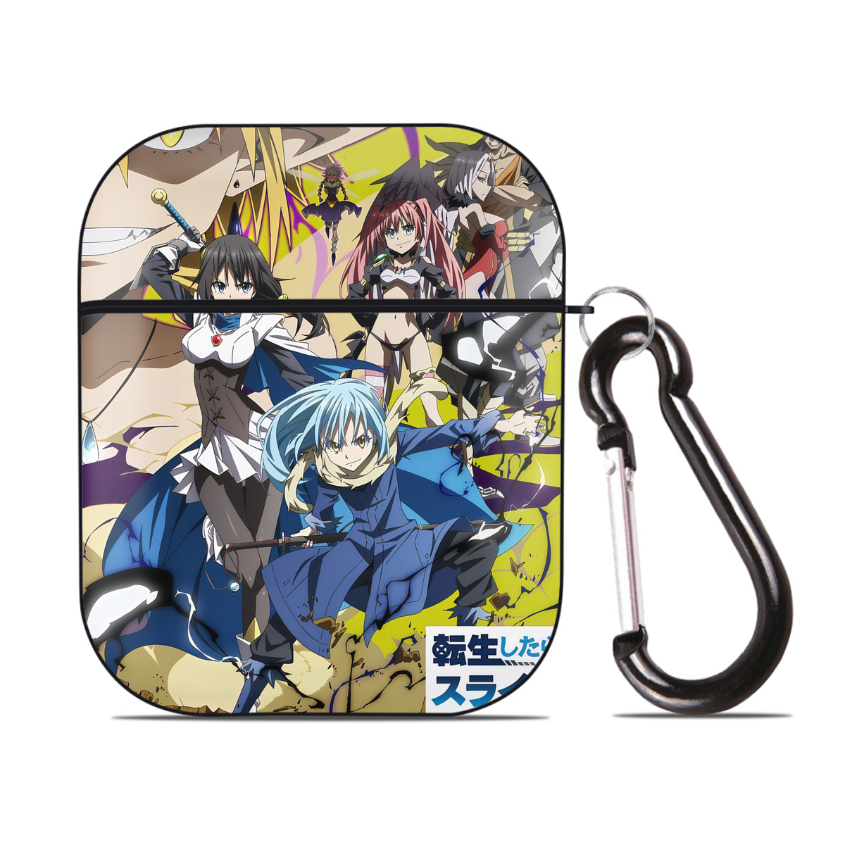 （画像用） 転スラ Regarding Reincarnated to Slime AirPods 第2世代保護ケース ハードシェル ブラック 耐衝撃・防指紋・カラビナ付き